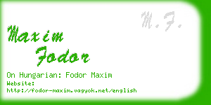 maxim fodor business card